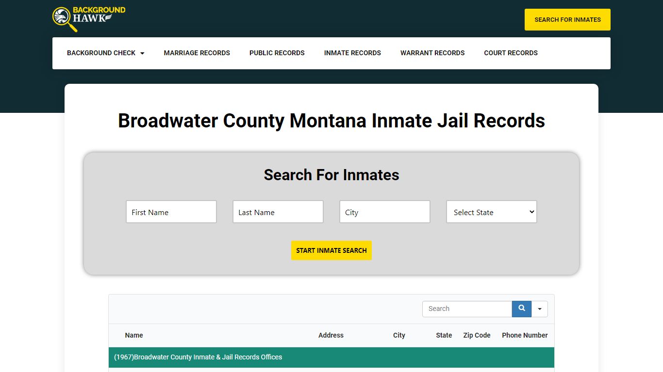 Inmate Jail Records in Broadwater County , Montana